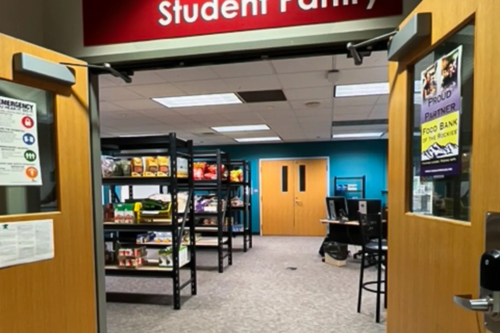 Colorado’s Red Rocks Community College provides a student food pantry where students can grab food or groceries.