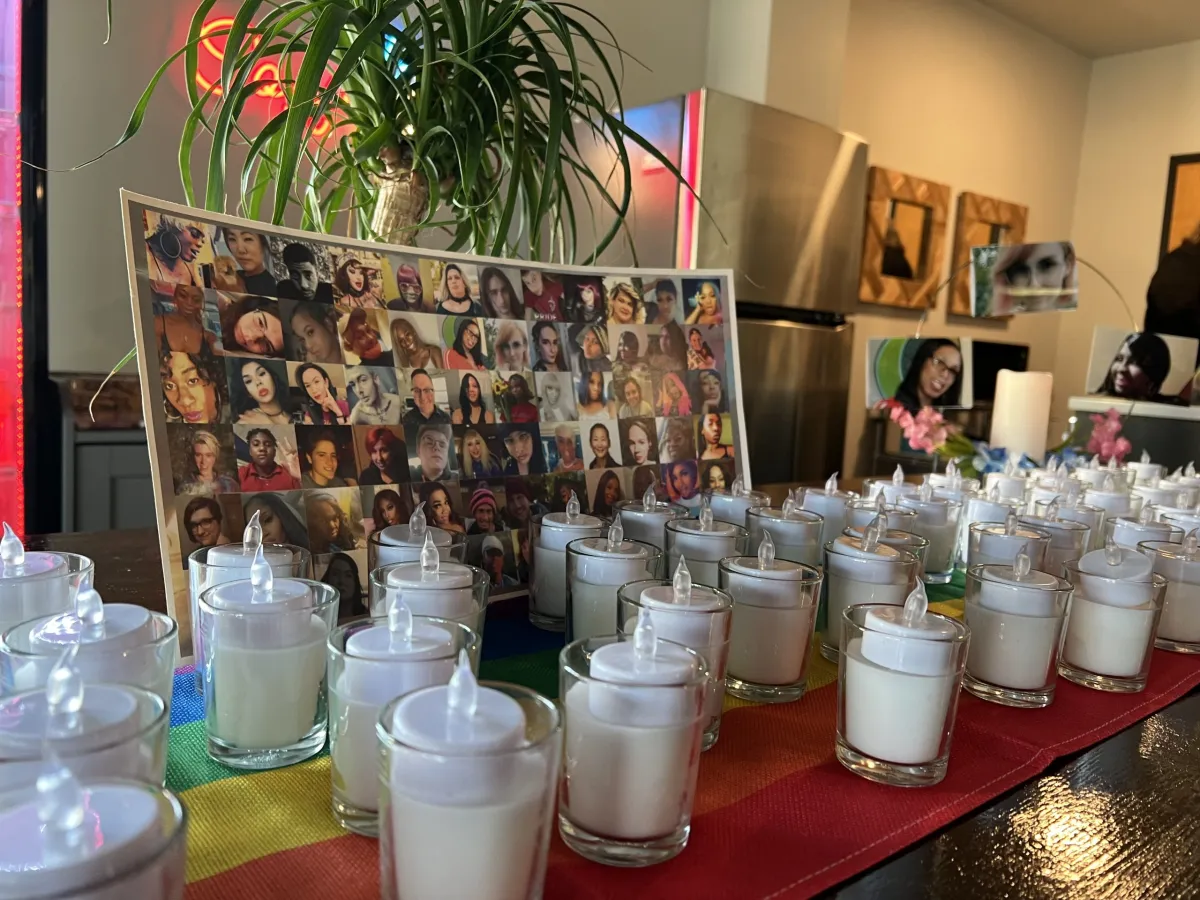 The reception at Belhaven Summit was decorated with pictures of trans people killed in the last year.