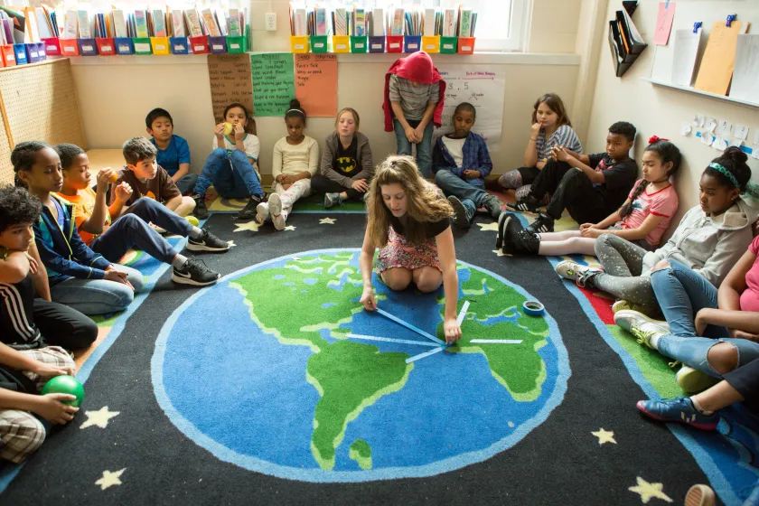 A teacher in a Colorado classroom